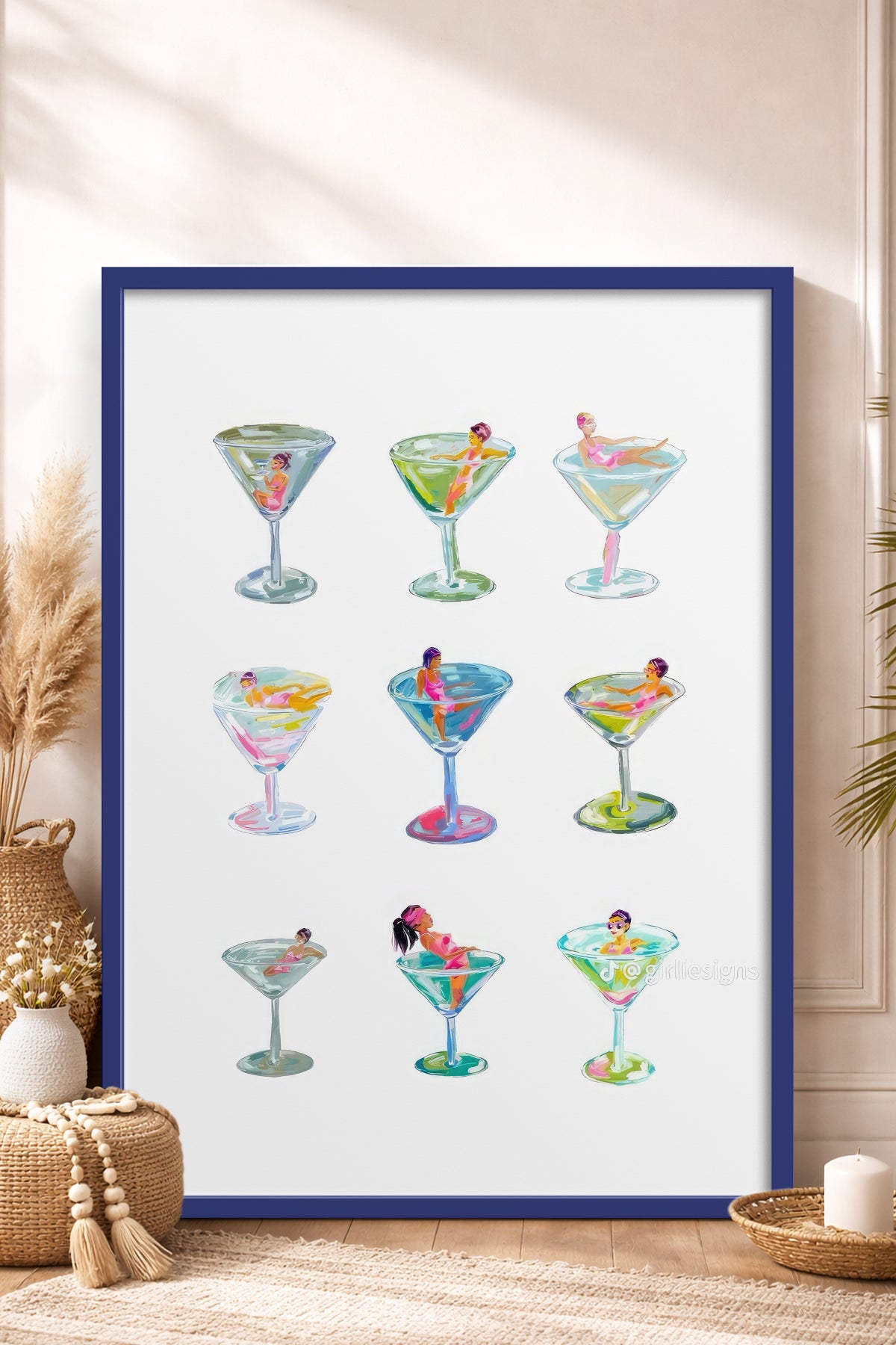 HOMEPACK Ahşap Çerçeveli Tablo Çerçeveli Poster Sanatsal Modern Duvar Dekoru TK-1015