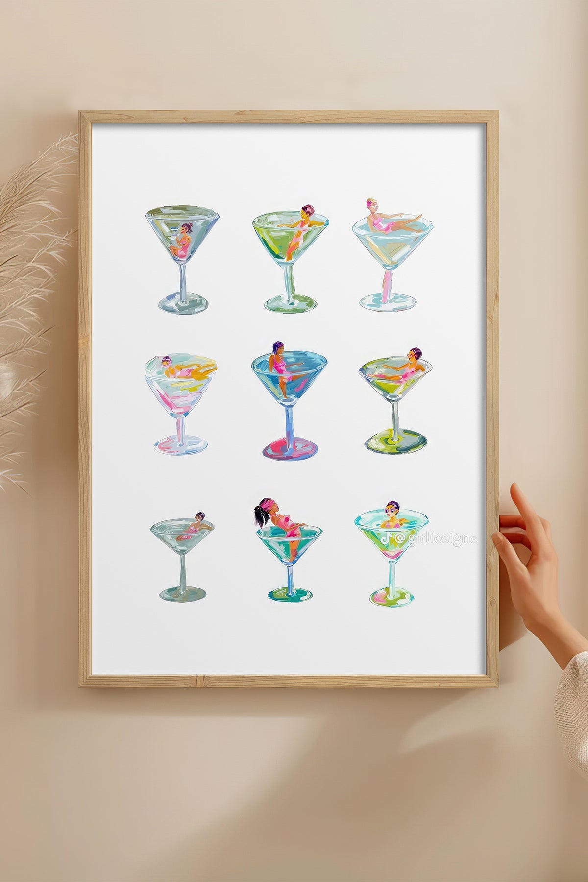 HOMEPACK Ahşap Çerçeveli Tablo Çerçeveli Poster Sanatsal Modern Duvar Dekoru TK-1015