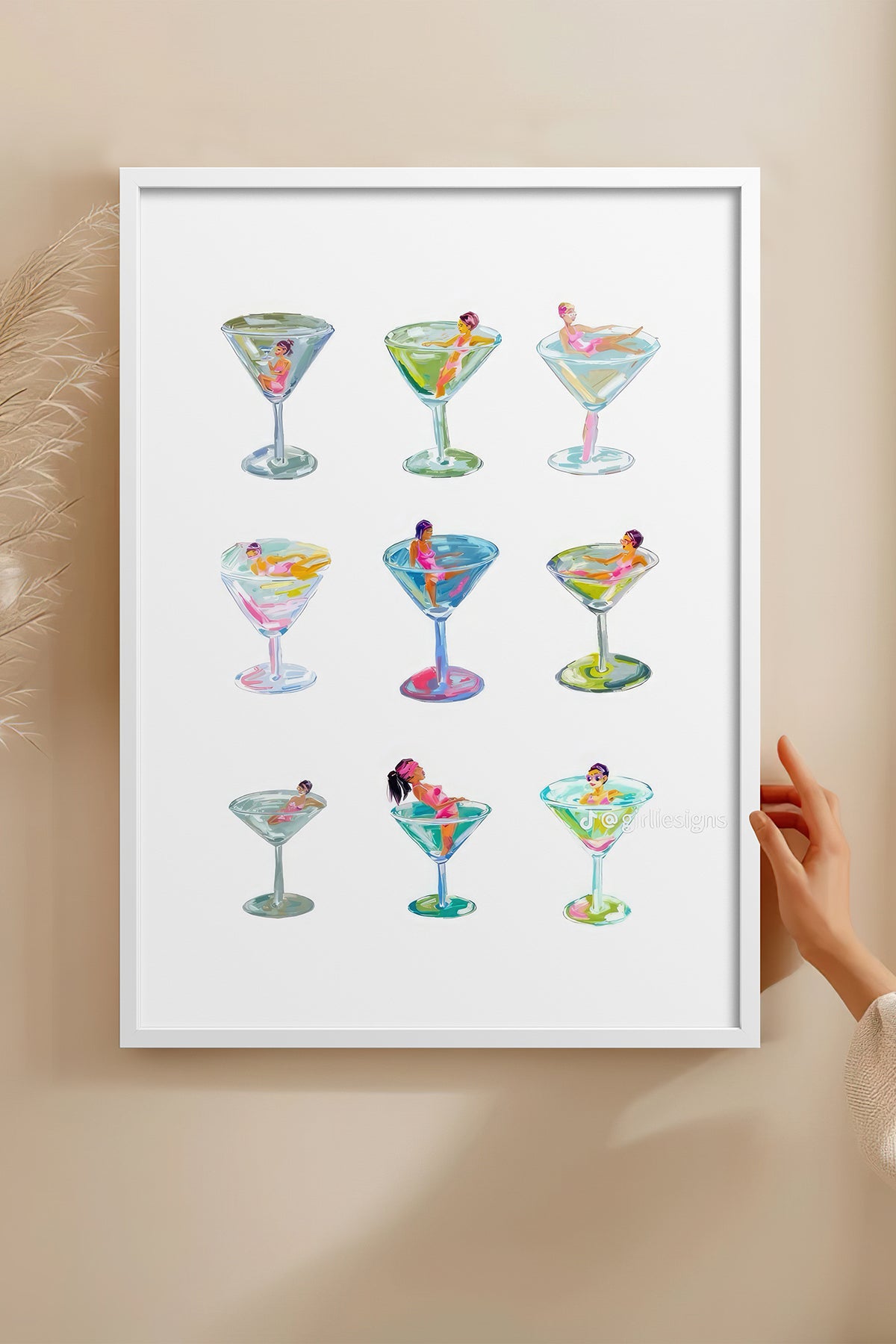 HOMEPACK Ahşap Çerçeveli Tablo Çerçeveli Poster Sanatsal Modern Duvar Dekoru TK-1015