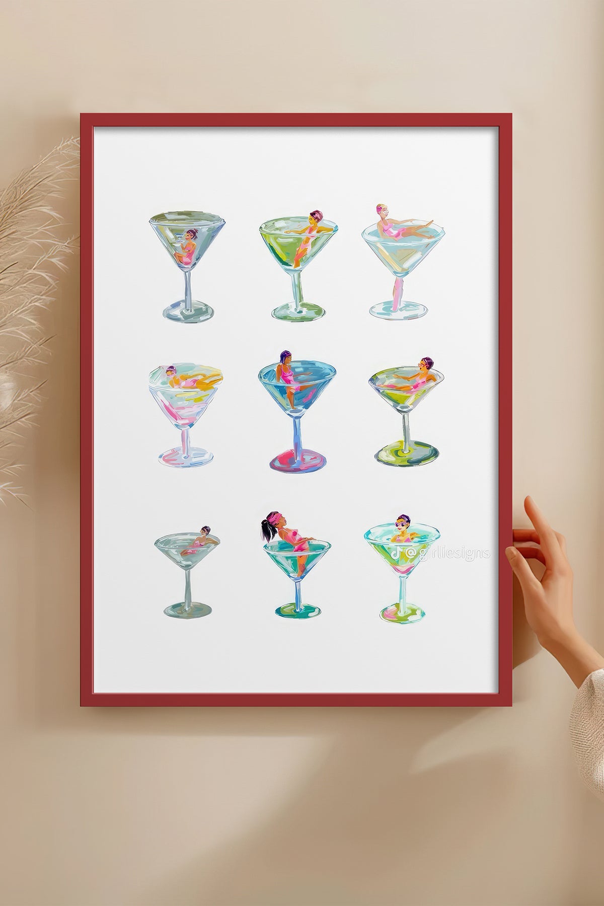 HOMEPACK Ahşap Çerçeveli Tablo Çerçeveli Poster Sanatsal Modern Duvar Dekoru TK-1015