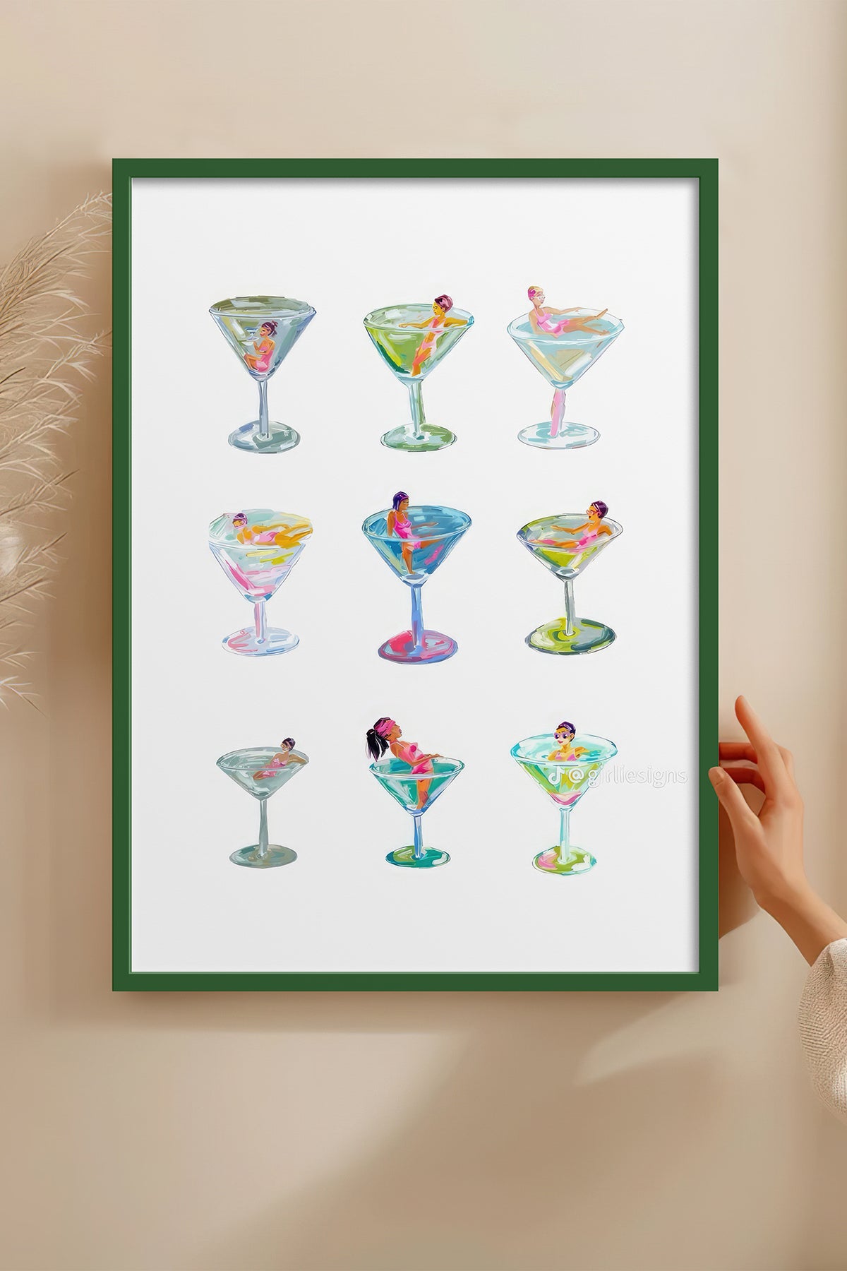 HOMEPACK Ahşap Çerçeveli Tablo Çerçeveli Poster Sanatsal Modern Duvar Dekoru TK-1015