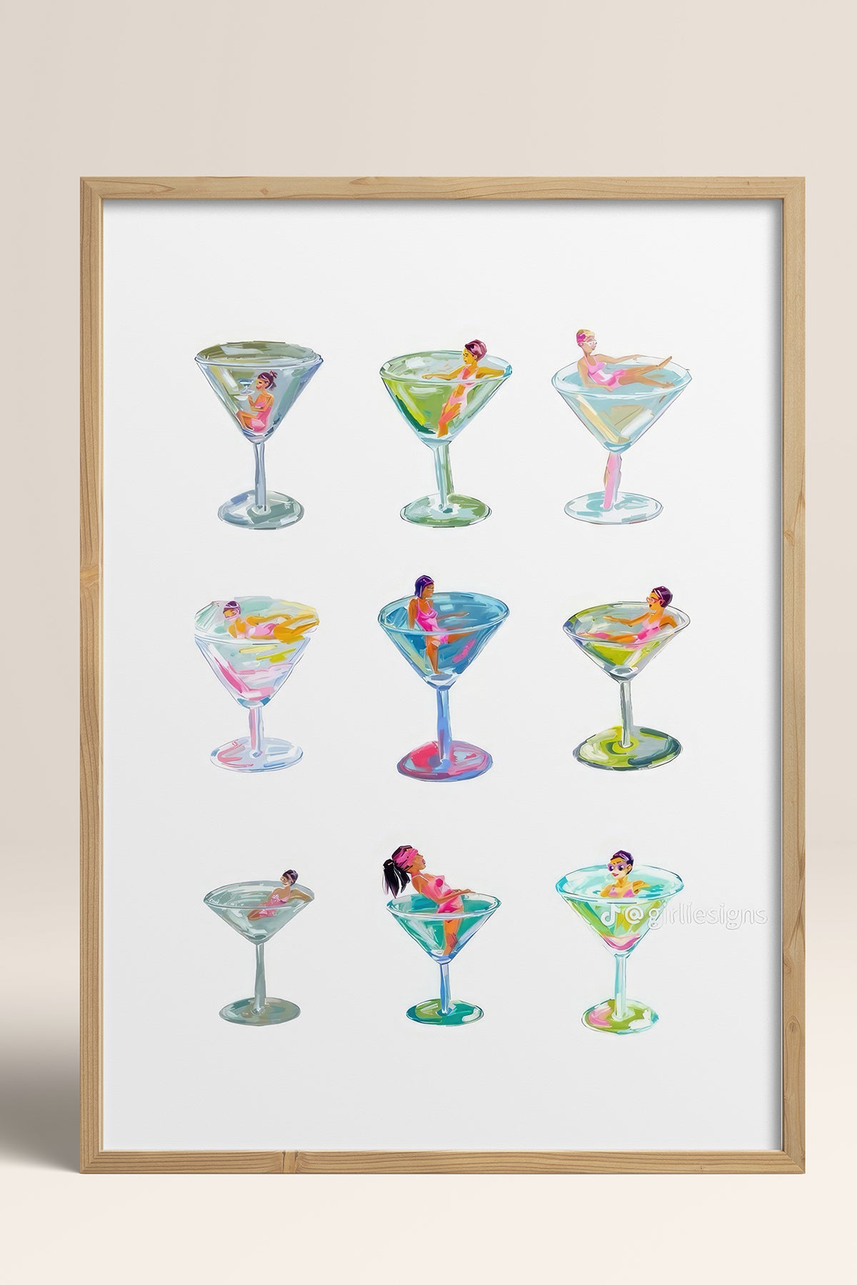 HOMEPACK Ahşap Çerçeveli Tablo Çerçeveli Poster Sanatsal Modern Duvar Dekoru TK-1015