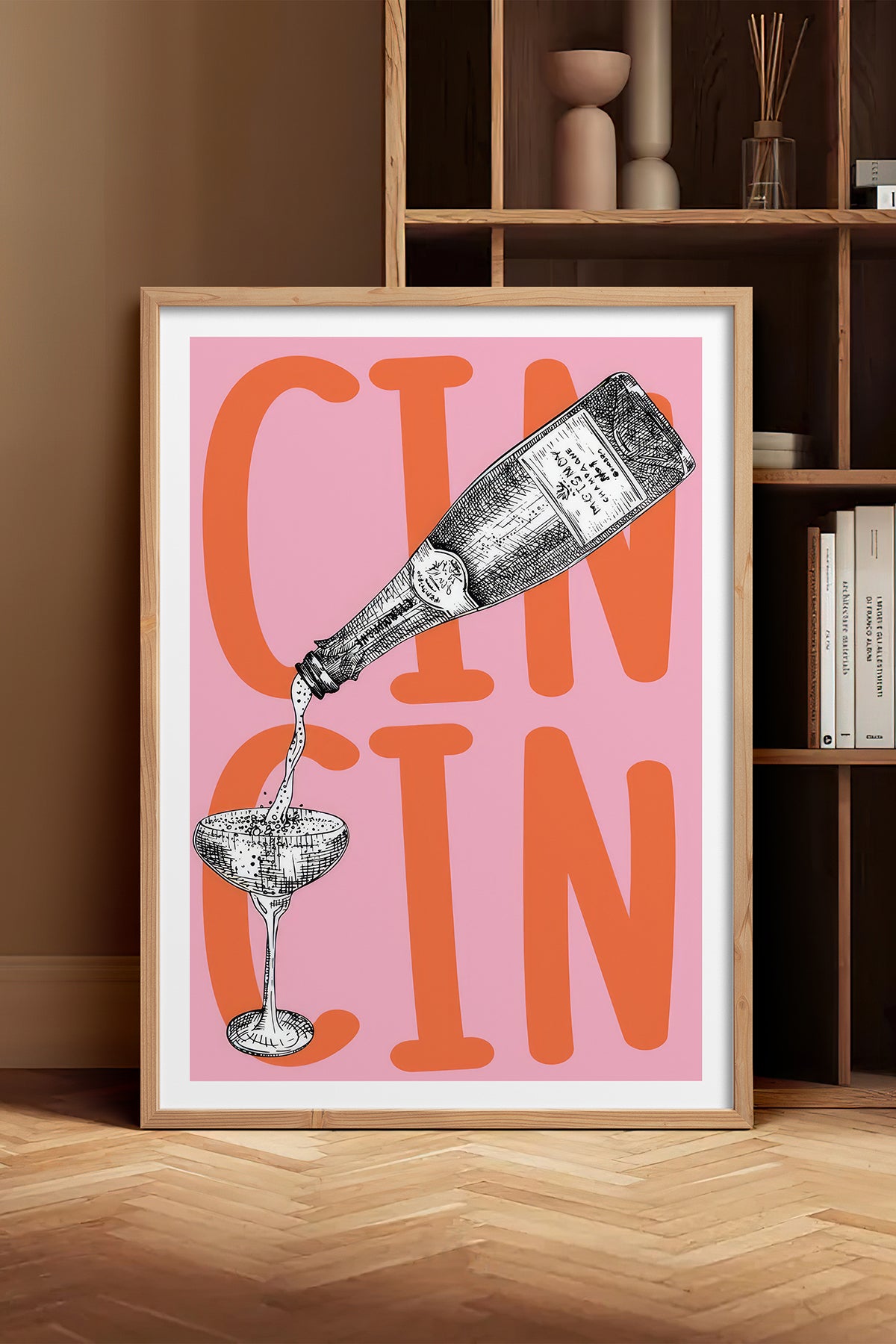 HOMEPACK Ahşap Çerçeveli Tablo Çerçeveli Poster Sanatsal Modern Duvar Dekoru TK-1016