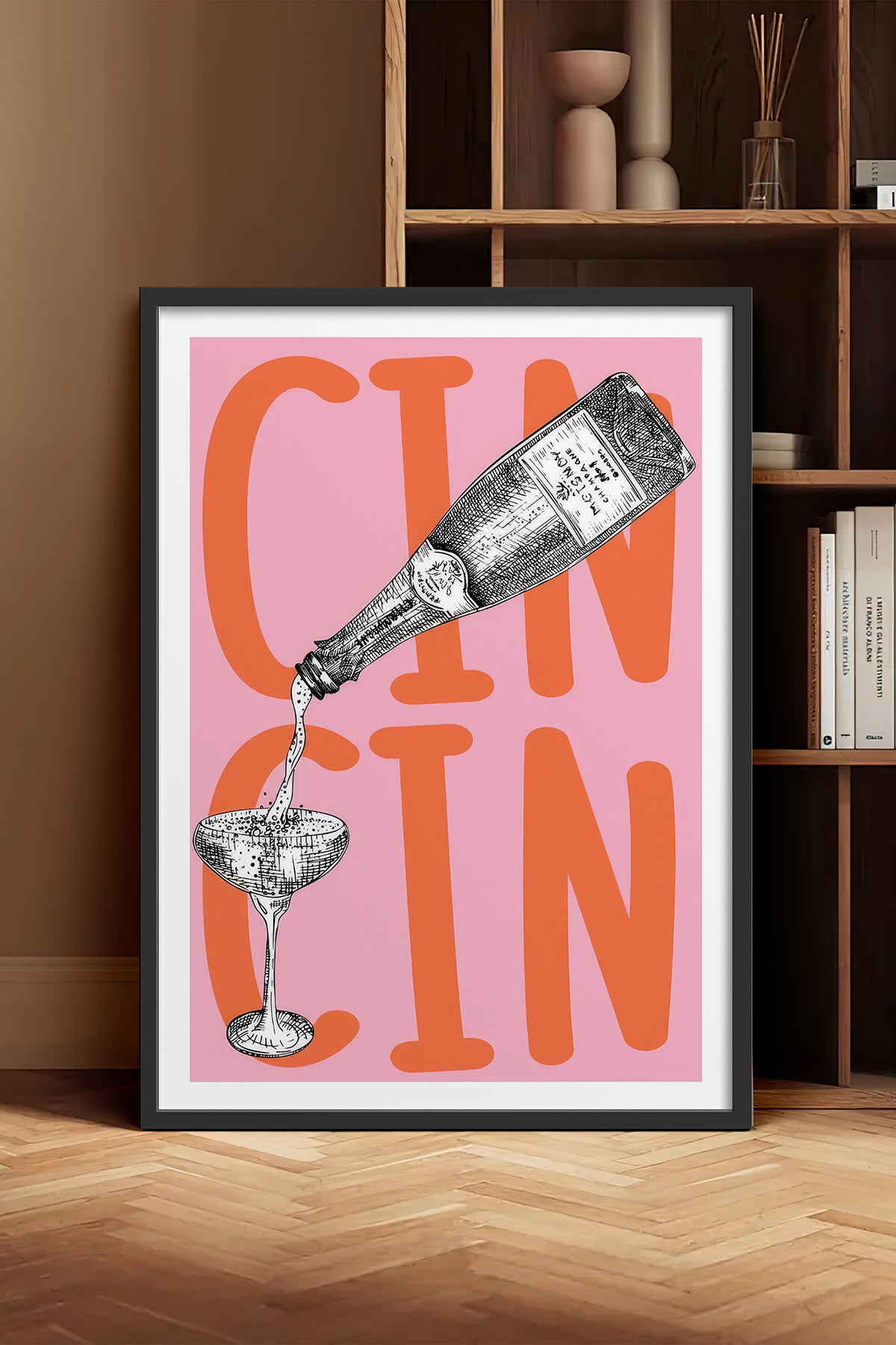 HOMEPACK Ahşap Çerçeveli Tablo Çerçeveli Poster Sanatsal Modern Duvar Dekoru TK-1016