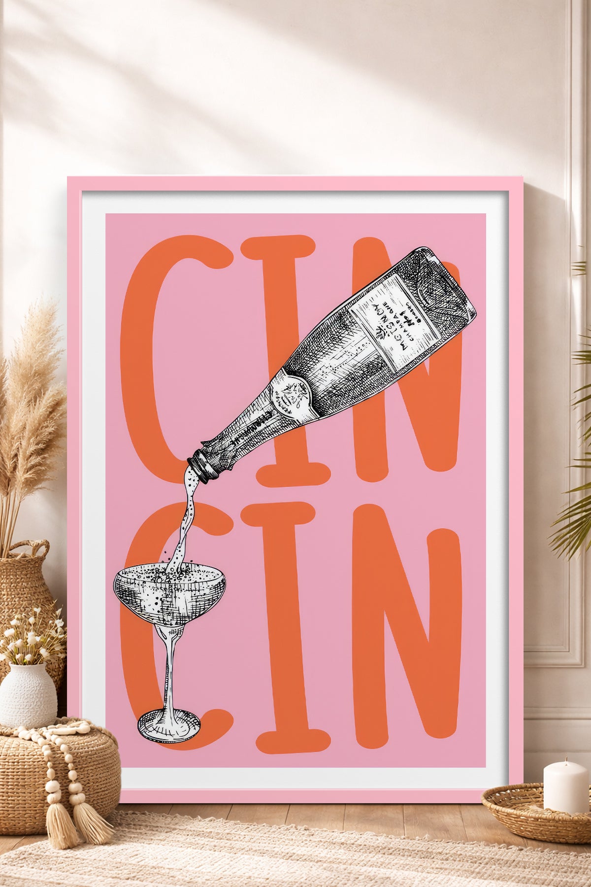 HOMEPACK Ahşap Çerçeveli Tablo Çerçeveli Poster Sanatsal Modern Duvar Dekoru TK-1016