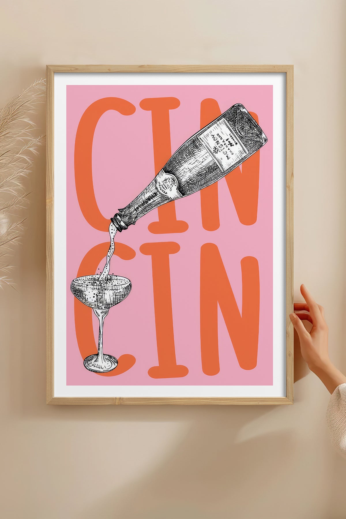HOMEPACK Ahşap Çerçeveli Tablo Çerçeveli Poster Sanatsal Modern Duvar Dekoru TK-1016