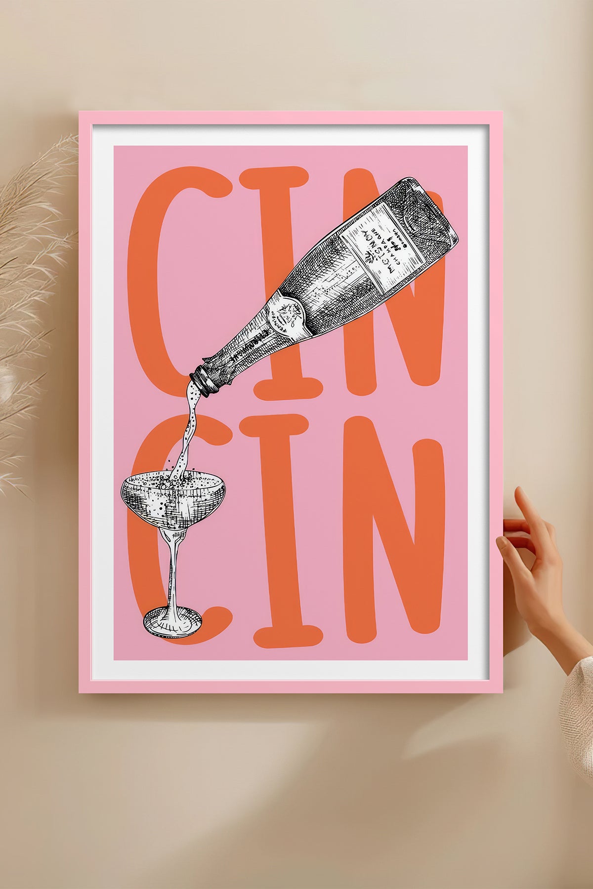 HOMEPACK Ahşap Çerçeveli Tablo Çerçeveli Poster Sanatsal Modern Duvar Dekoru TK-1016