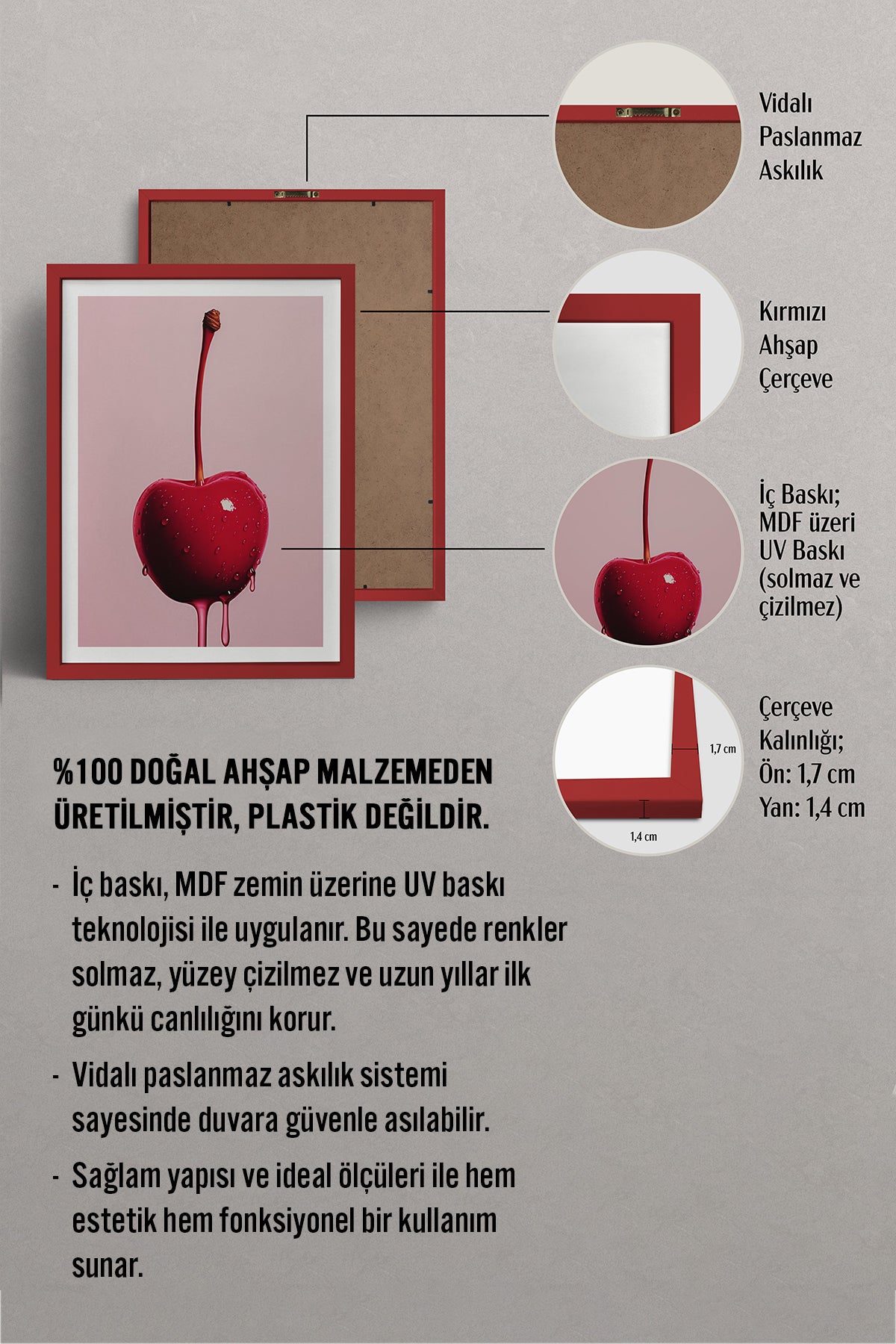 HOMEPACK Ahşap Çerçeveli Tablo Çerçeveli Poster Sanatsal Modern Duvar Dekoru TK-1020