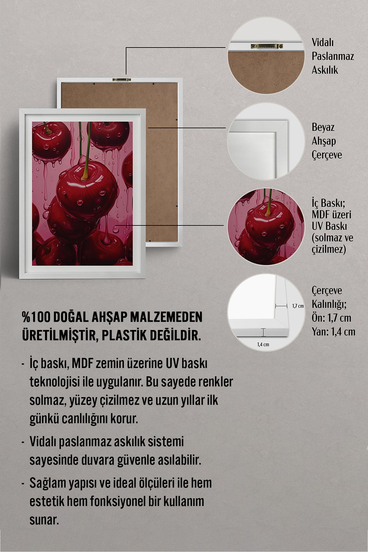 HOMEPACK Ahşap Çerçeveli Tablo Çerçeveli Poster Sanatsal Modern Duvar Dekoru TK-1024
