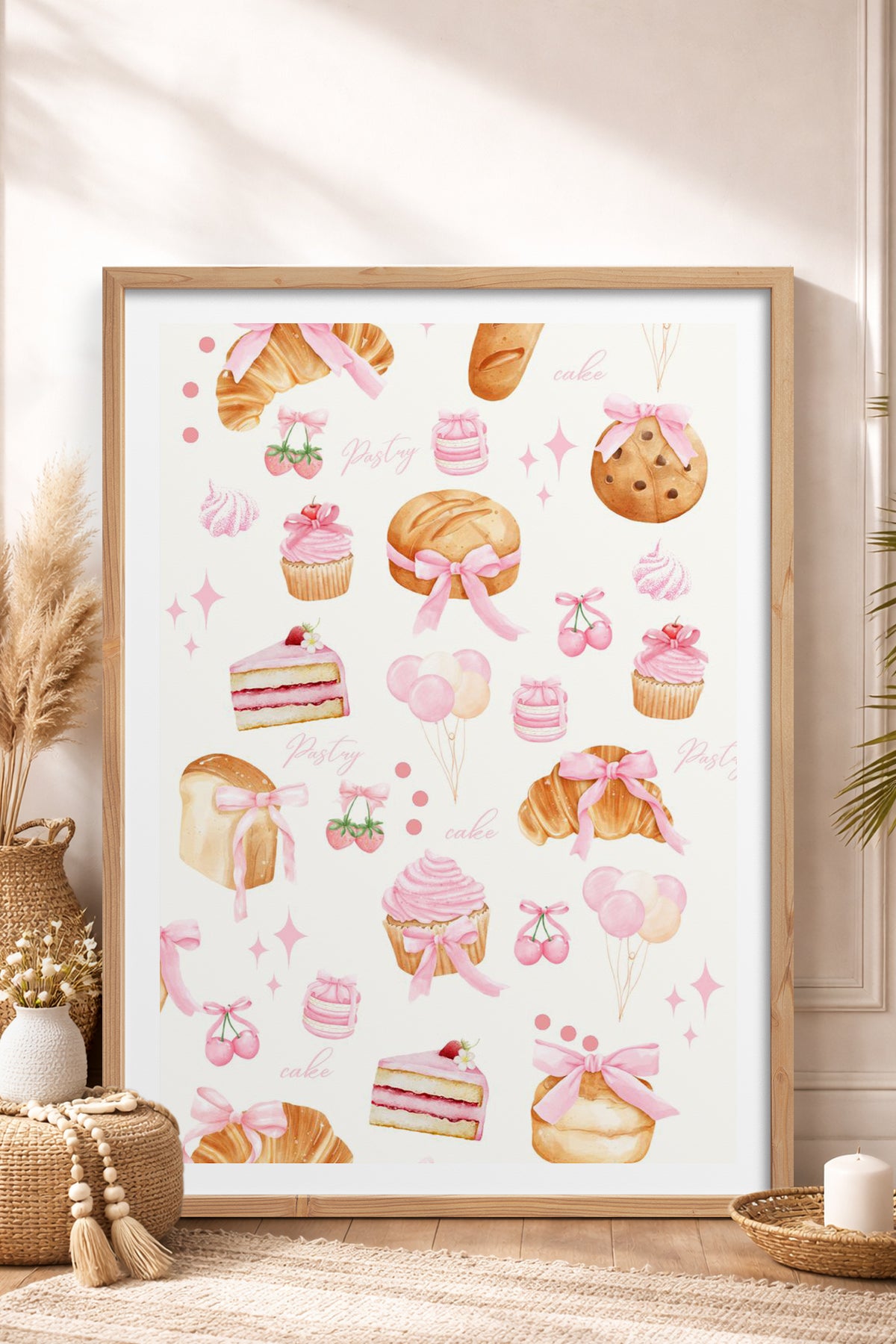 HOMEPACK Ahşap Çerçeveli Tablo Çerçeveli Poster Sanatsal Modern Duvar Dekoru TK-1026