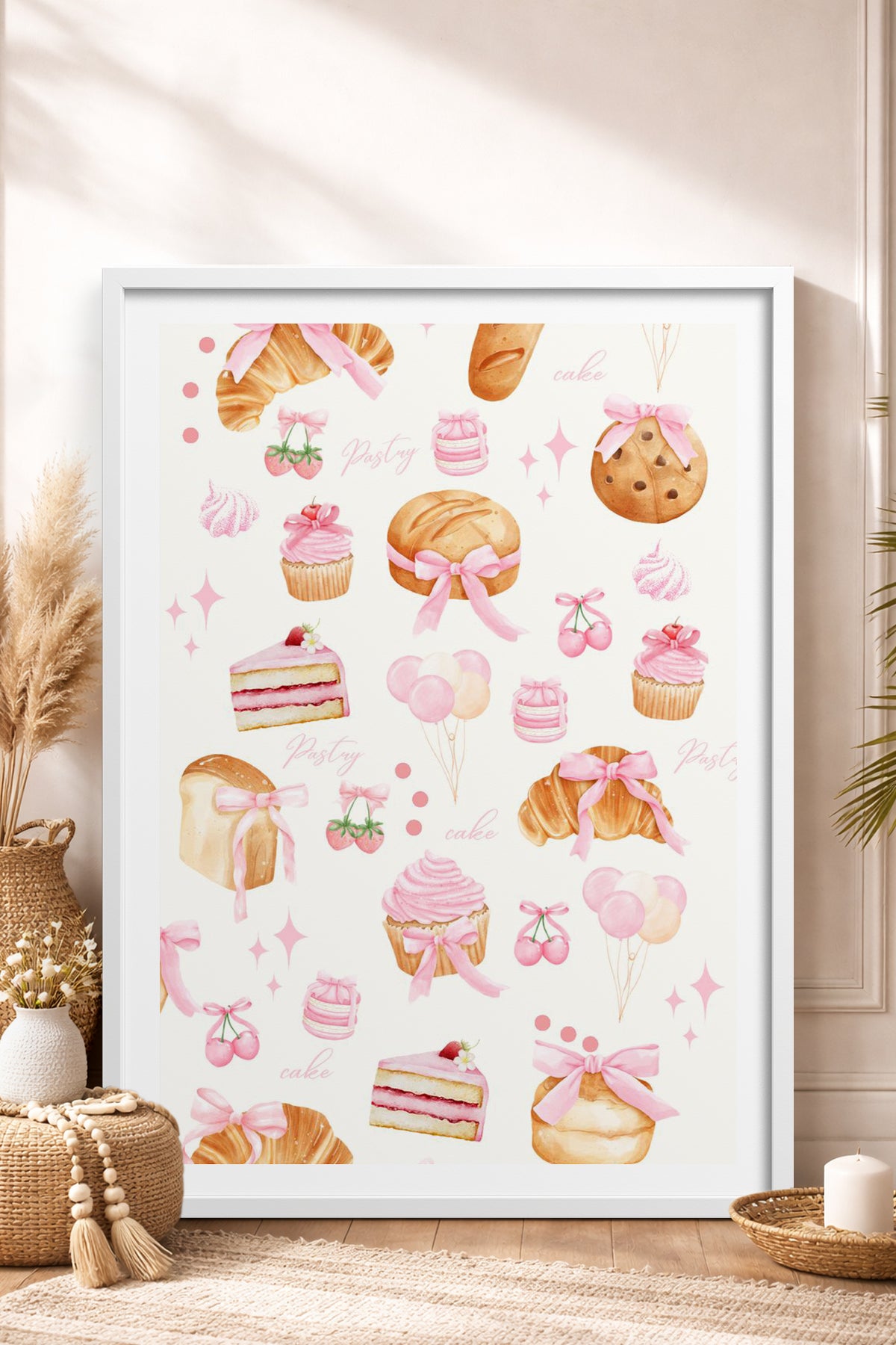 HOMEPACK Ahşap Çerçeveli Tablo Çerçeveli Poster Sanatsal Modern Duvar Dekoru TK-1026