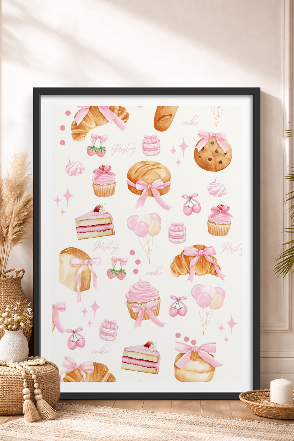 HOMEPACK Ahşap Çerçeveli Tablo Çerçeveli Poster Sanatsal Modern Duvar Dekoru TK-1026