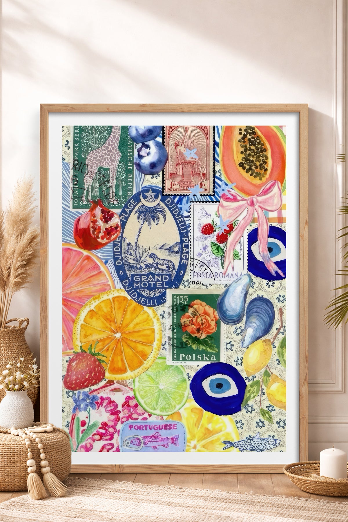 HOMEPACK Ahşap Çerçeveli Tablo Çerçeveli Poster Sanatsal Modern Duvar Dekoru TK-1030