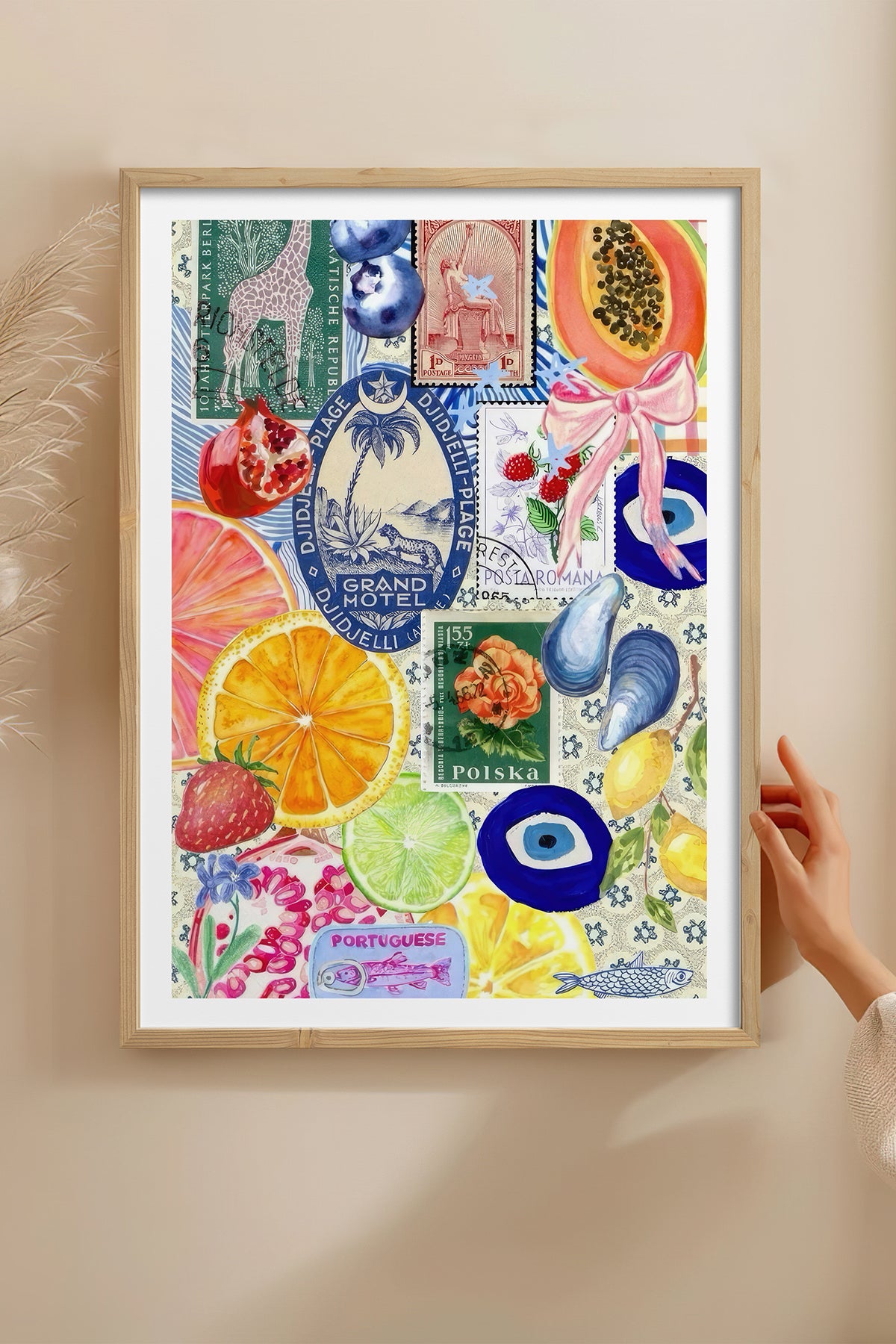 HOMEPACK Ahşap Çerçeveli Tablo Çerçeveli Poster Sanatsal Modern Duvar Dekoru TK-1030
