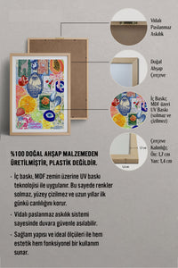 HOMEPACK Ahşap Çerçeveli Tablo Çerçeveli Poster Sanatsal Modern Duvar Dekoru TK-1030