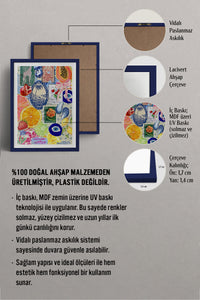 HOMEPACK Ahşap Çerçeveli Tablo Çerçeveli Poster Sanatsal Modern Duvar Dekoru TK-1030