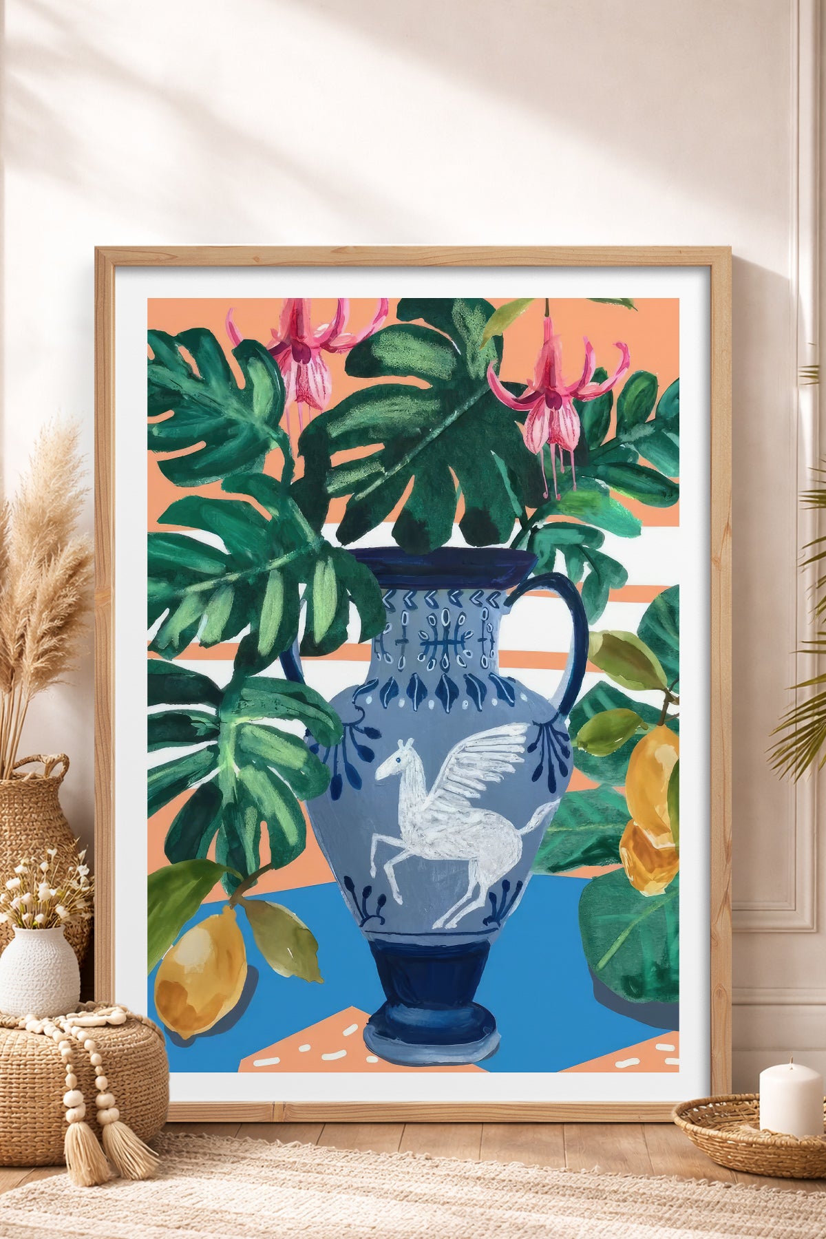 HOMEPACK Ahşap Çerçeveli Tablo Çerçeveli Poster Sanatsal Modern Duvar Dekoru TK-1031