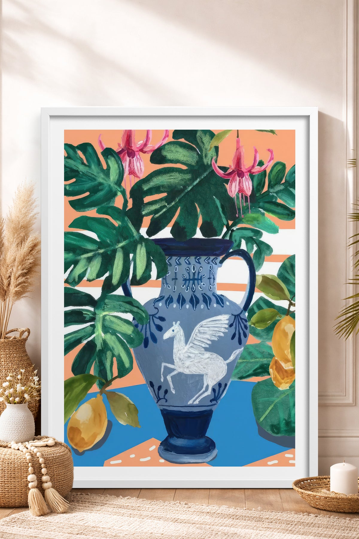 HOMEPACK Ahşap Çerçeveli Tablo Çerçeveli Poster Sanatsal Modern Duvar Dekoru TK-1031