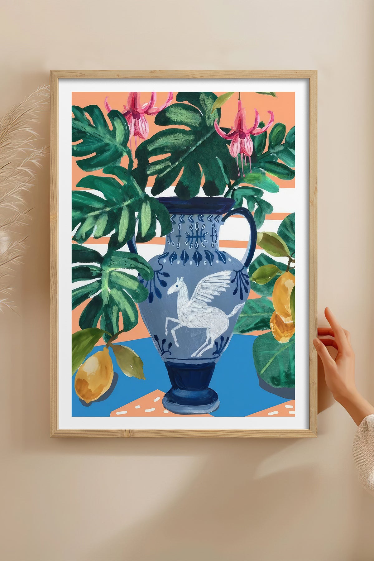 HOMEPACK Ahşap Çerçeveli Tablo Çerçeveli Poster Sanatsal Modern Duvar Dekoru TK-1031