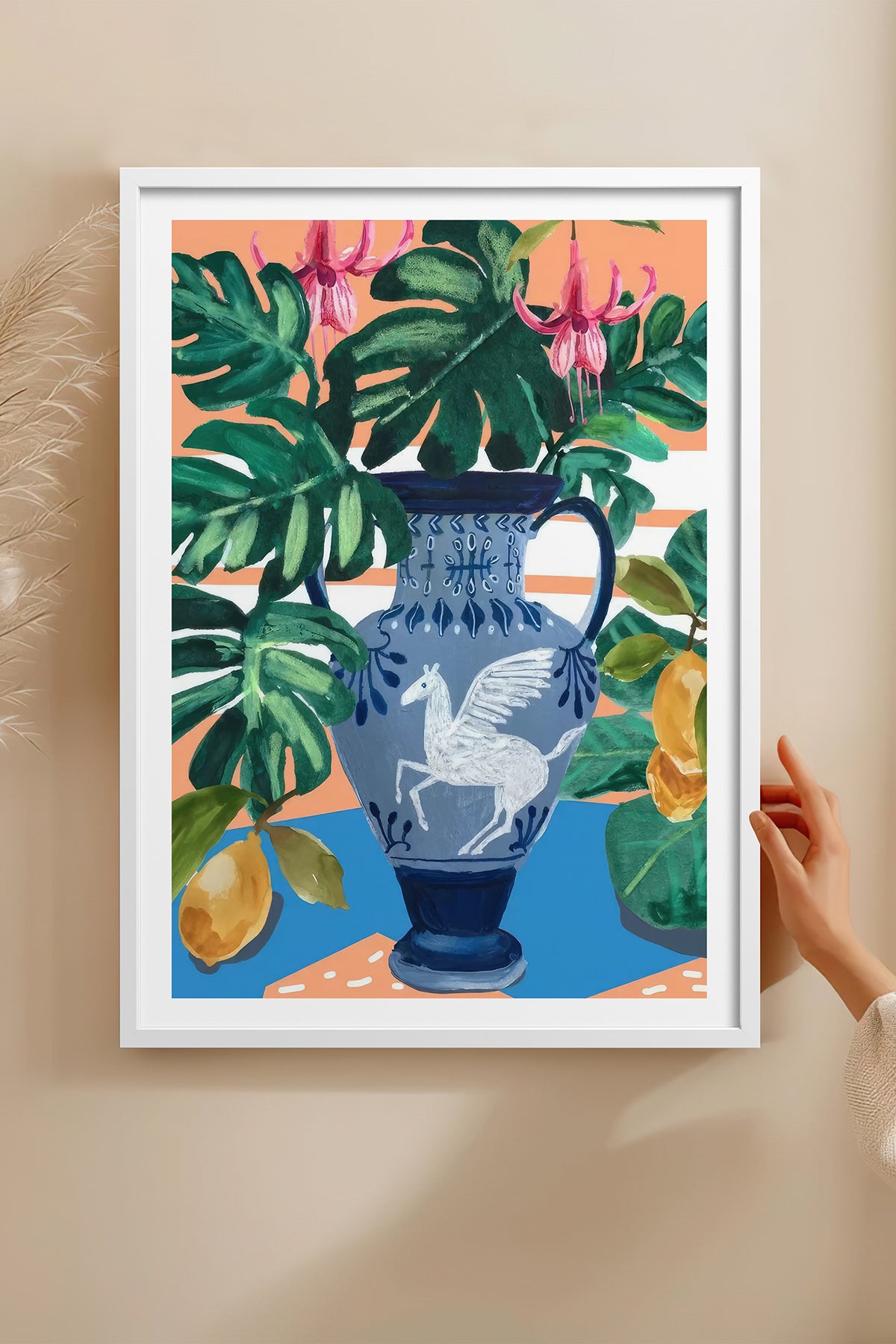 HOMEPACK Ahşap Çerçeveli Tablo Çerçeveli Poster Sanatsal Modern Duvar Dekoru TK-1031