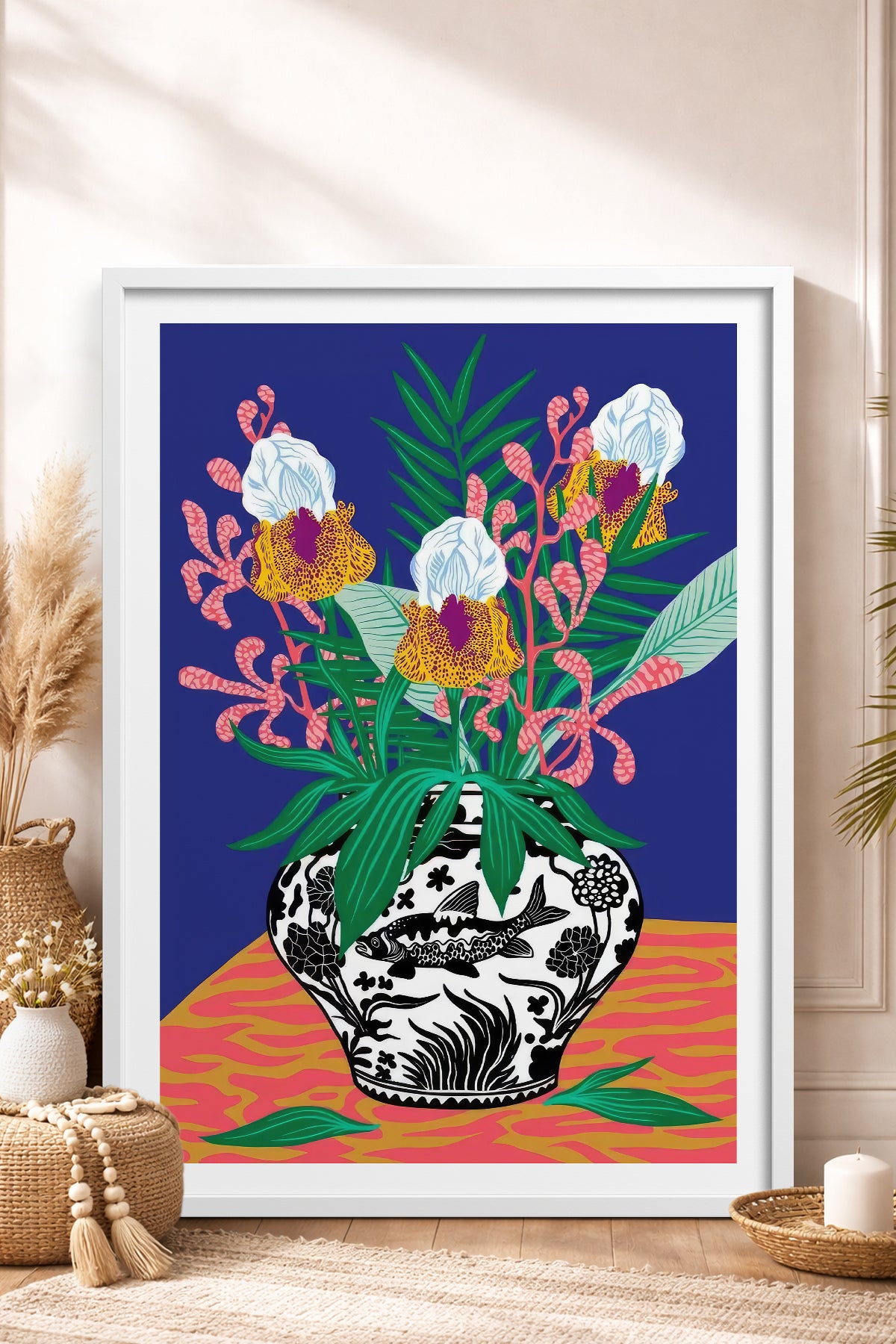HOMEPACK Ahşap Çerçeveli Tablo Çerçeveli Poster Sanatsal Modern Duvar Dekoru TK-1034