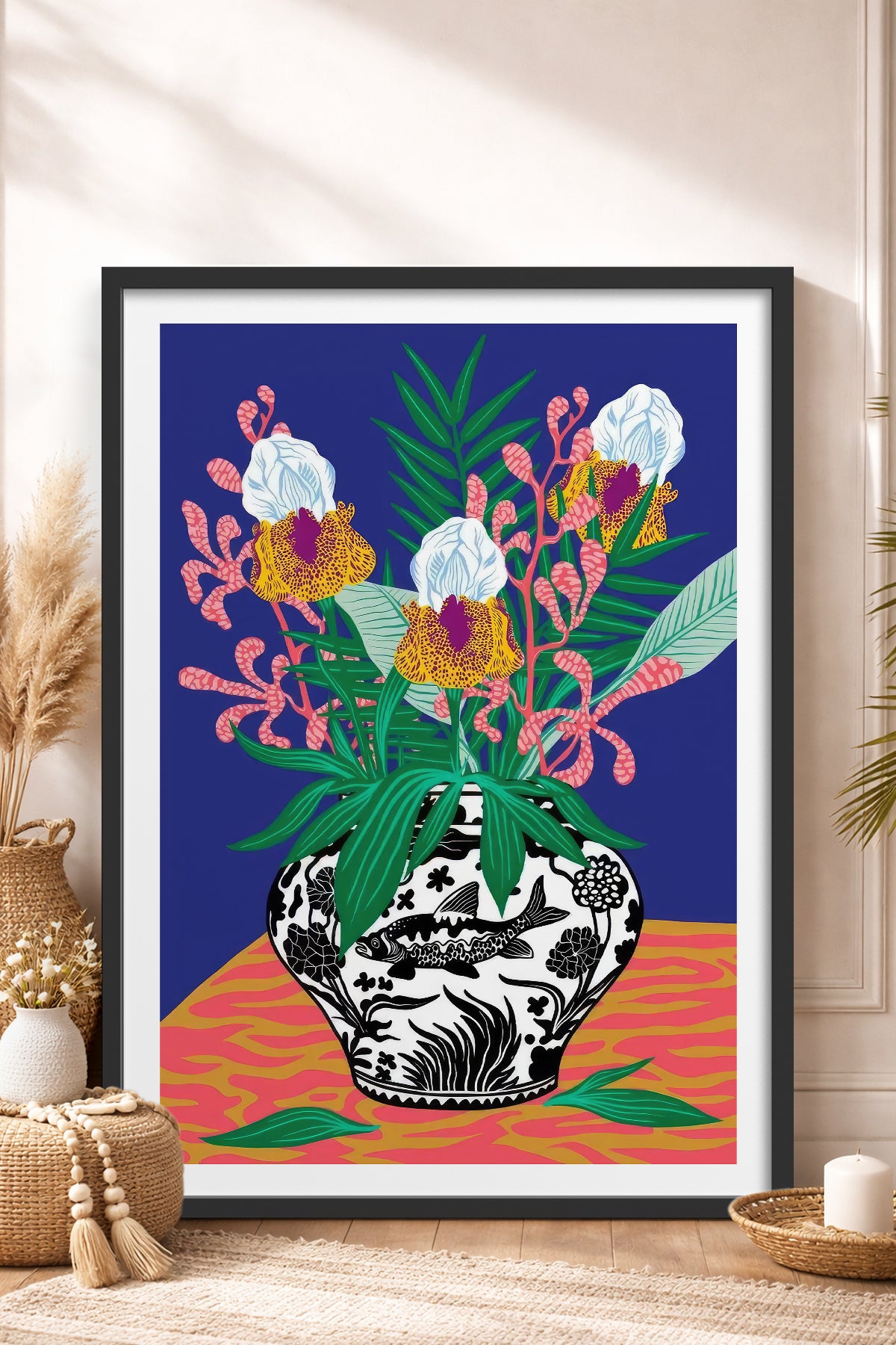 HOMEPACK Ahşap Çerçeveli Tablo Çerçeveli Poster Sanatsal Modern Duvar Dekoru TK-1034