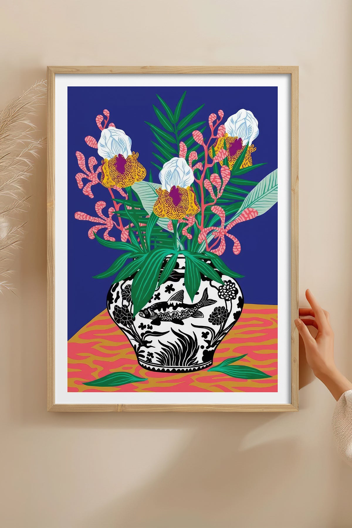 HOMEPACK Ahşap Çerçeveli Tablo Çerçeveli Poster Sanatsal Modern Duvar Dekoru TK-1034