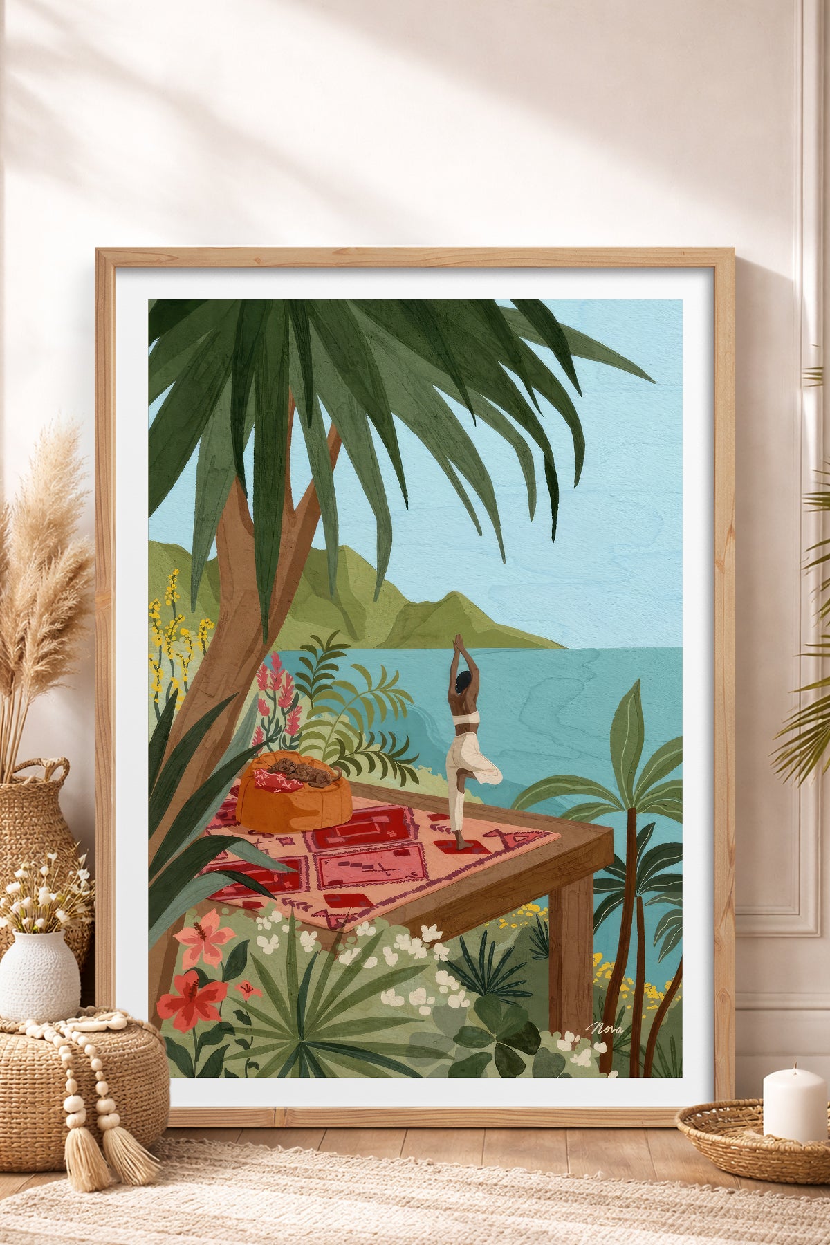 HOMEPACK Ahşap Çerçeveli Tablo Çerçeveli Poster Sanatsal Modern Duvar Dekoru TK-1037