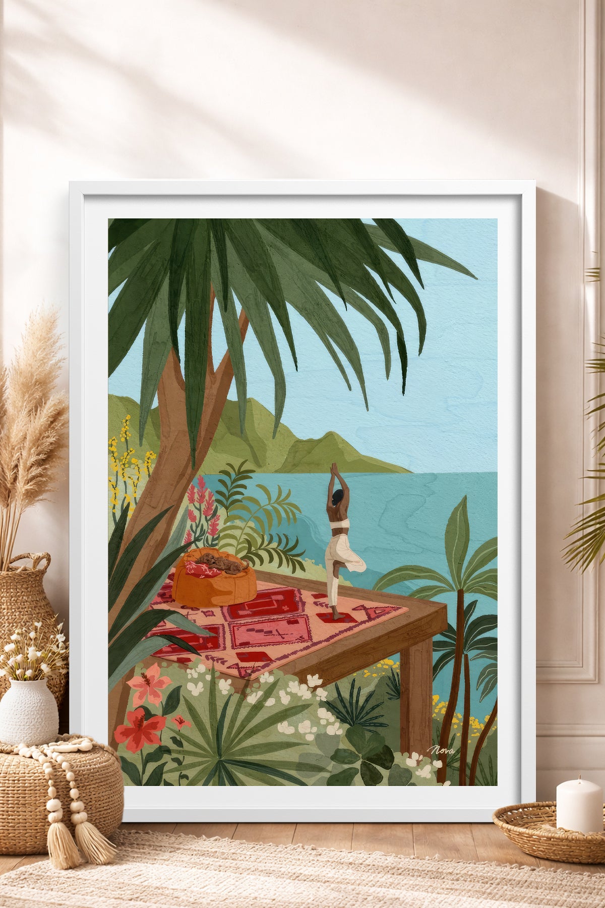 HOMEPACK Ahşap Çerçeveli Tablo Çerçeveli Poster Sanatsal Modern Duvar Dekoru TK-1037