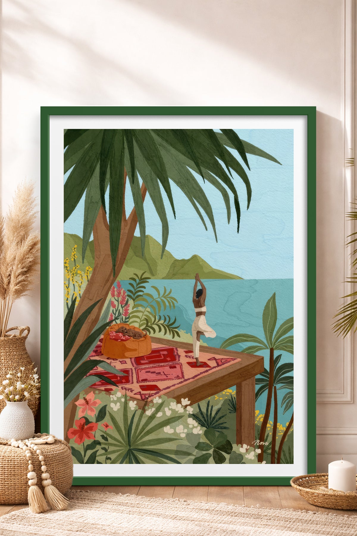 HOMEPACK Ahşap Çerçeveli Tablo Çerçeveli Poster Sanatsal Modern Duvar Dekoru TK-1037