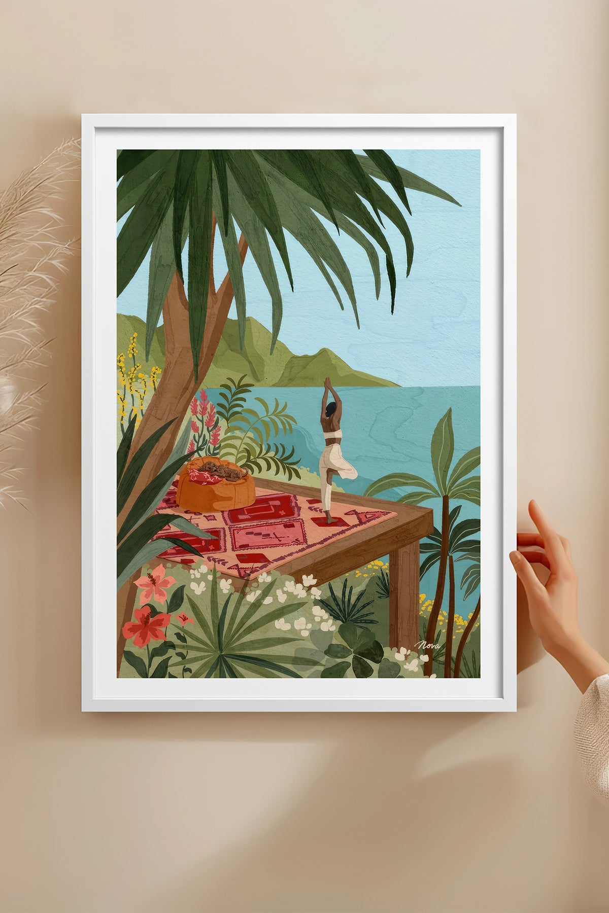 HOMEPACK Ahşap Çerçeveli Tablo Çerçeveli Poster Sanatsal Modern Duvar Dekoru TK-1037
