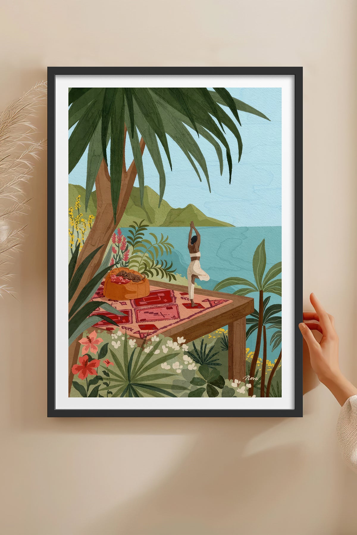 HOMEPACK Ahşap Çerçeveli Tablo Çerçeveli Poster Sanatsal Modern Duvar Dekoru TK-1037