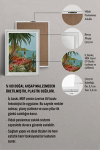 HOMEPACK Ahşap Çerçeveli Tablo Çerçeveli Poster Sanatsal Modern Duvar Dekoru TK-1037