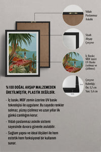 HOMEPACK Ahşap Çerçeveli Tablo Çerçeveli Poster Sanatsal Modern Duvar Dekoru TK-1037