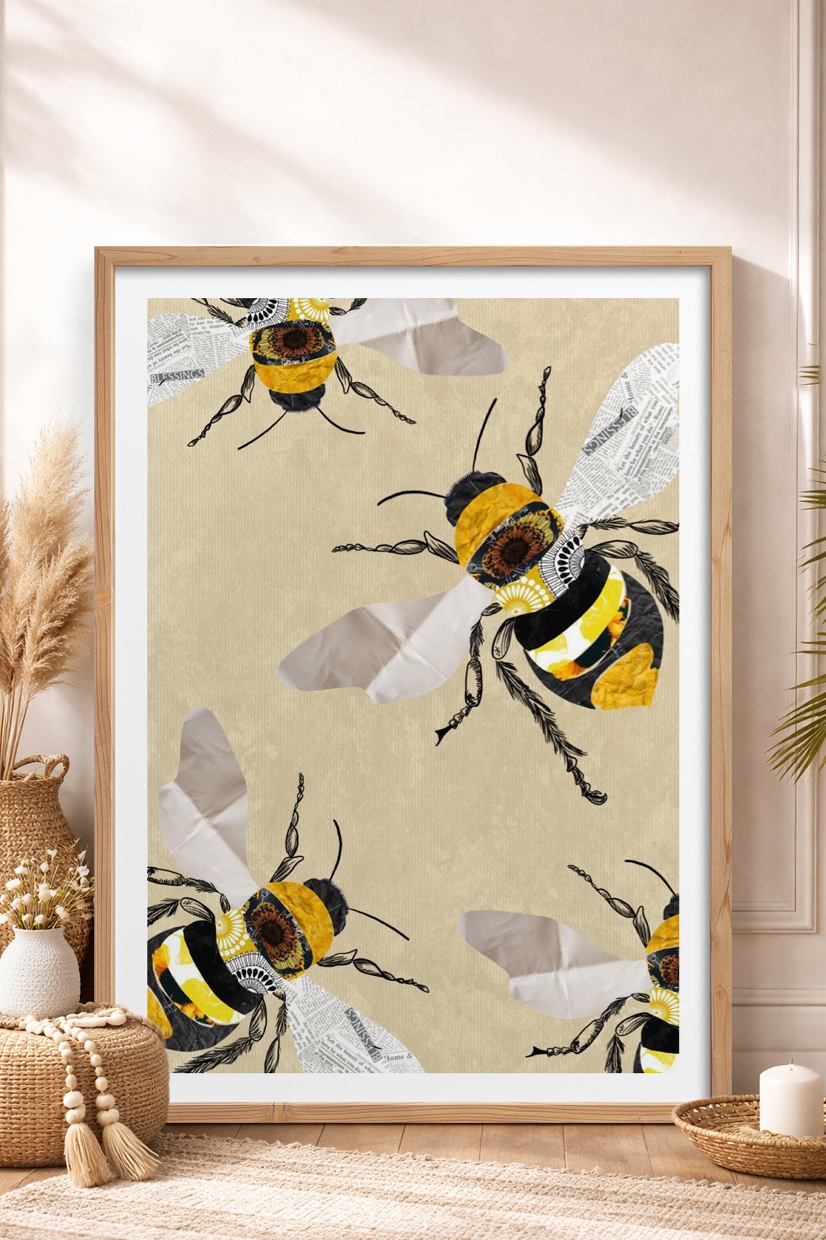 HOMEPACK Ahşap Çerçeveli Tablo Çerçeveli Poster Sanatsal Modern Duvar Dekoru TK-1038