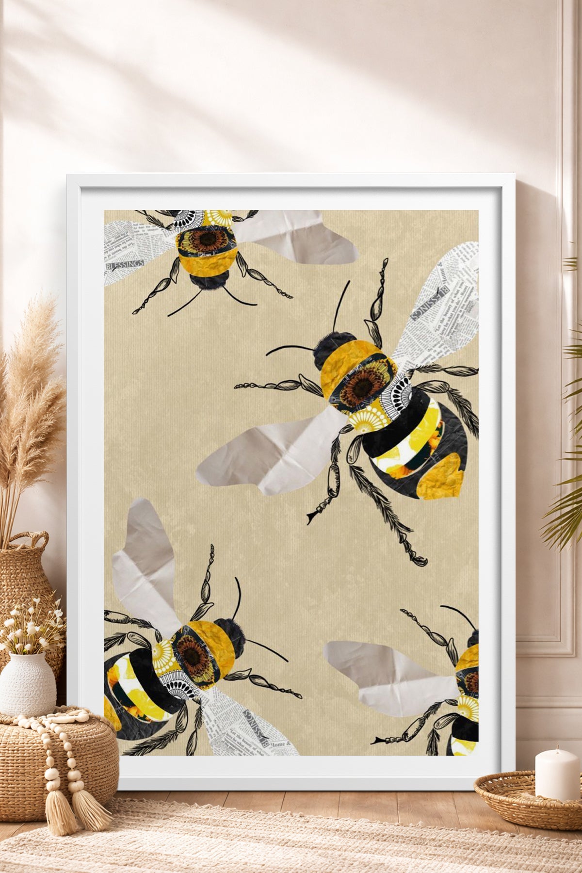 HOMEPACK Ahşap Çerçeveli Tablo Çerçeveli Poster Sanatsal Modern Duvar Dekoru TK-1038