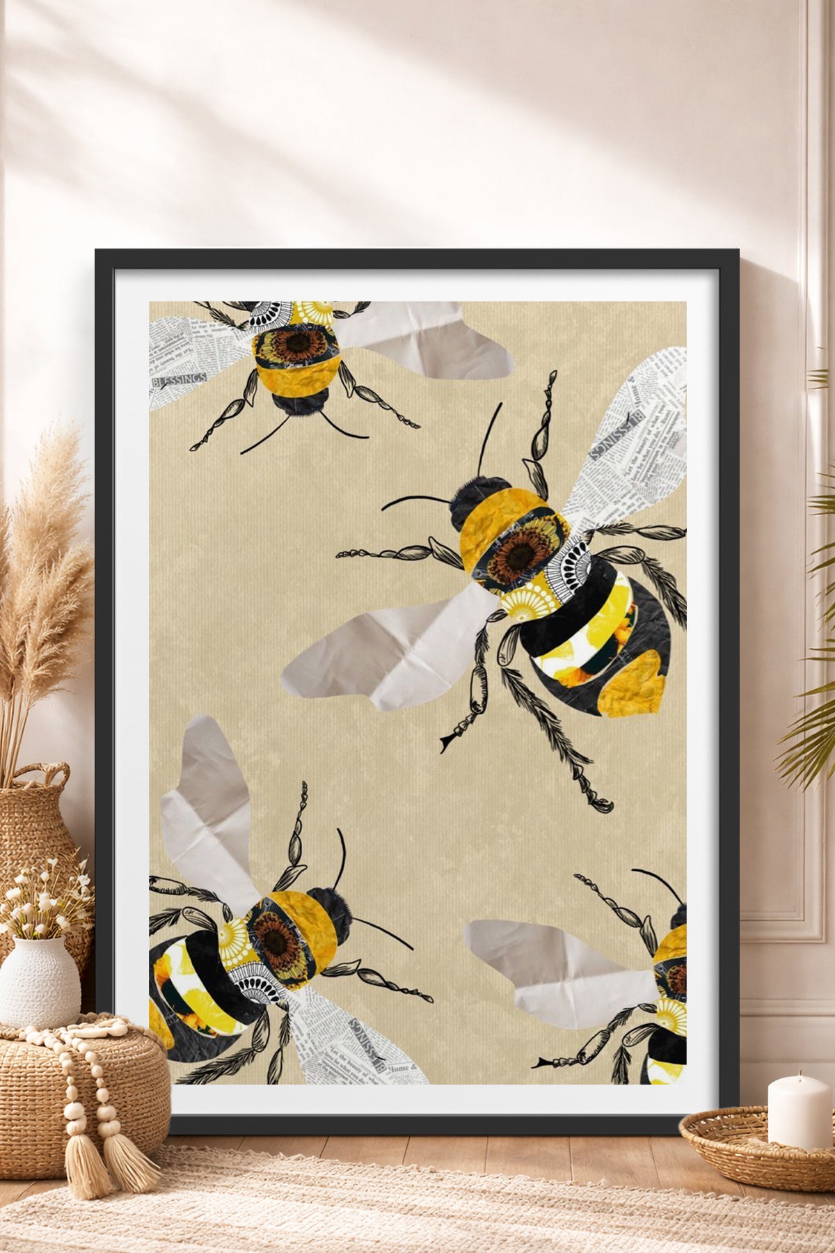 HOMEPACK Ahşap Çerçeveli Tablo Çerçeveli Poster Sanatsal Modern Duvar Dekoru TK-1038