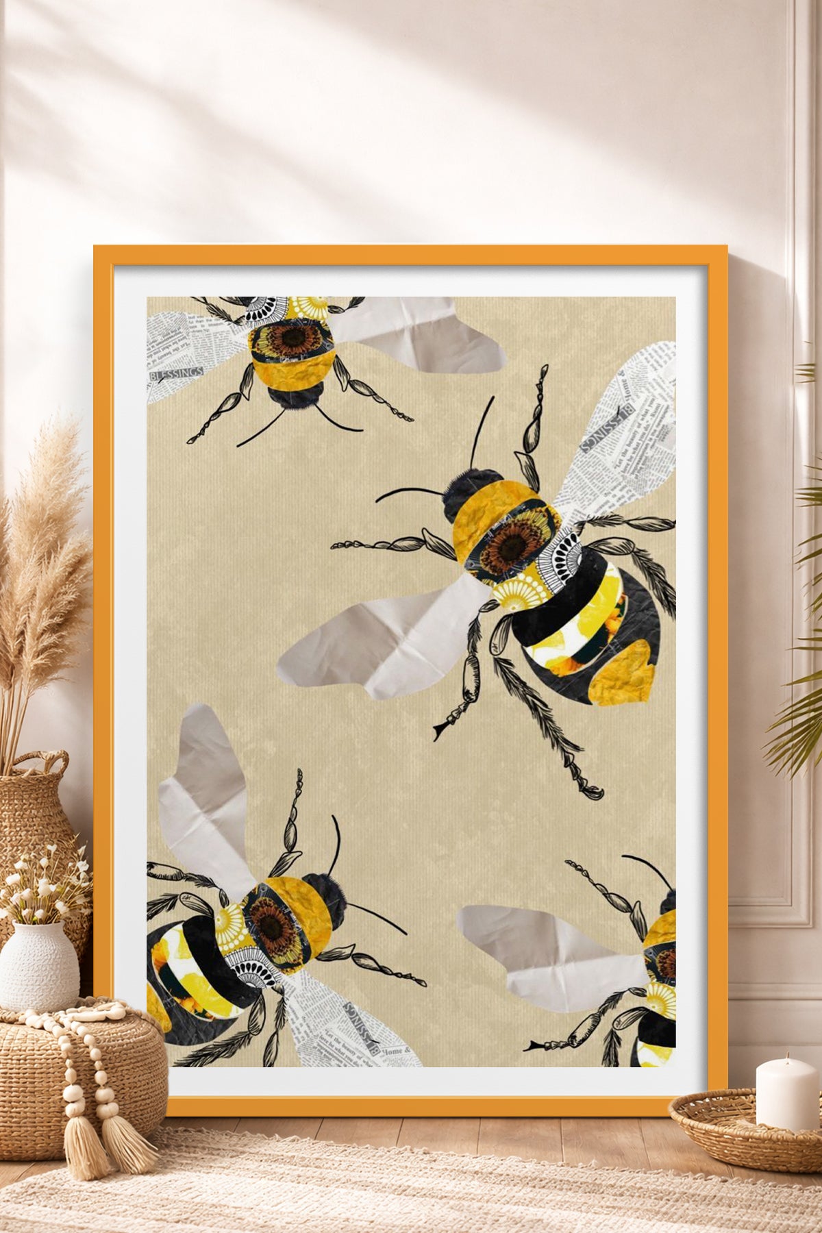 HOMEPACK Ahşap Çerçeveli Tablo Çerçeveli Poster Sanatsal Modern Duvar Dekoru TK-1038