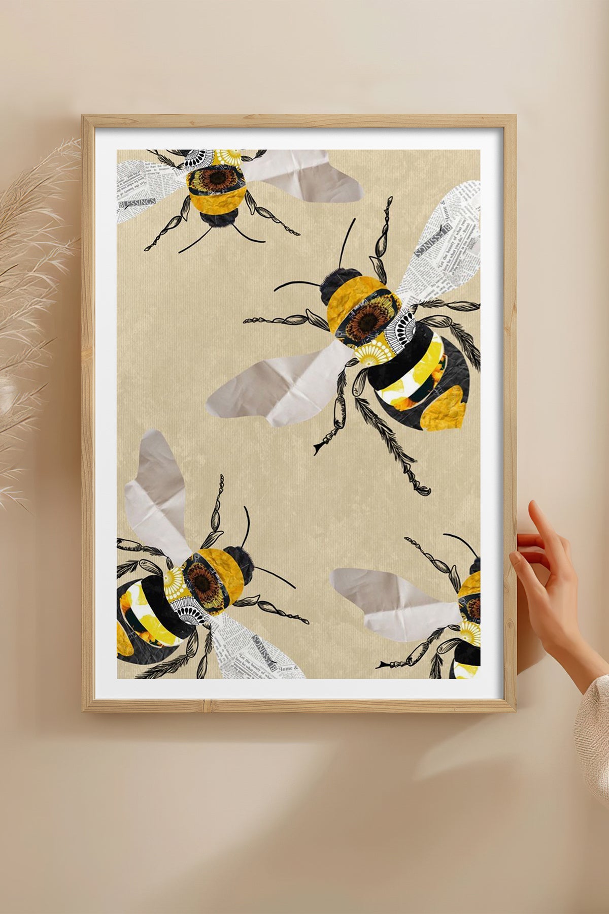 HOMEPACK Ahşap Çerçeveli Tablo Çerçeveli Poster Sanatsal Modern Duvar Dekoru TK-1038