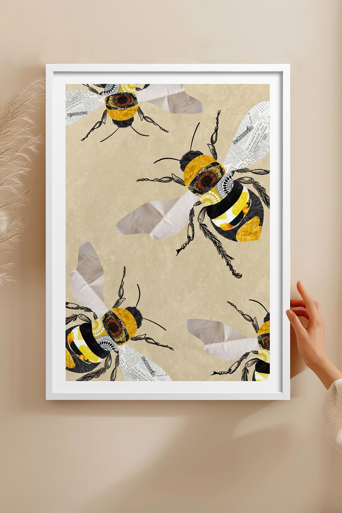 HOMEPACK Ahşap Çerçeveli Tablo Çerçeveli Poster Sanatsal Modern Duvar Dekoru TK-1038
