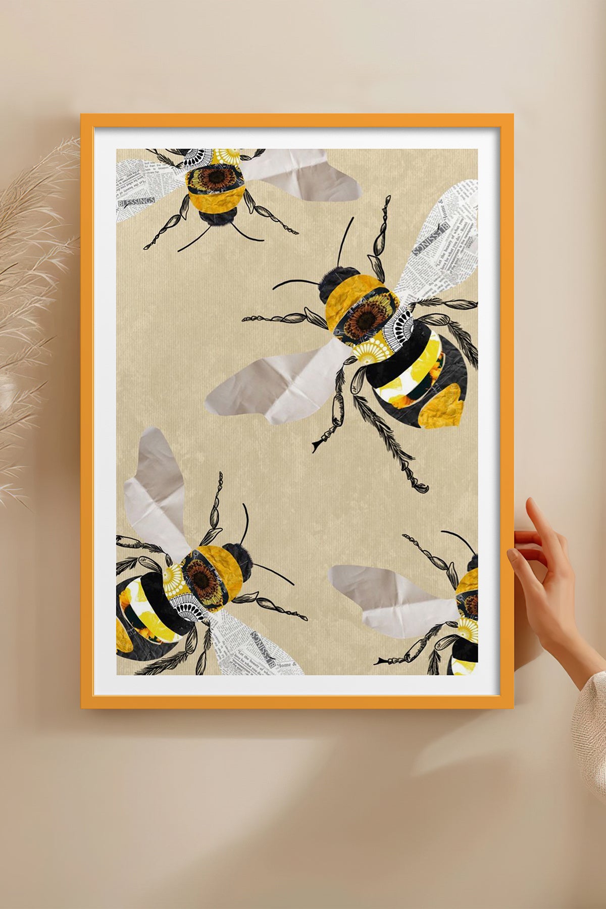 HOMEPACK Ahşap Çerçeveli Tablo Çerçeveli Poster Sanatsal Modern Duvar Dekoru TK-1038