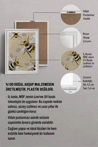 HOMEPACK Ahşap Çerçeveli Tablo Çerçeveli Poster Sanatsal Modern Duvar Dekoru TK-1038