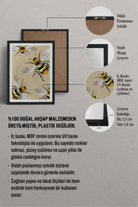 HOMEPACK Ahşap Çerçeveli Tablo Çerçeveli Poster Sanatsal Modern Duvar Dekoru TK-1038
