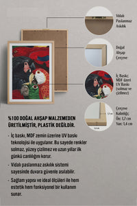 HOMEPACK Ahşap Çerçeveli Tablo Çerçeveli Poster Sanatsal Modern Duvar Dekoru TK-1039