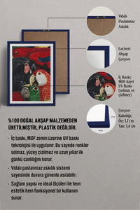 HOMEPACK Ahşap Çerçeveli Tablo Çerçeveli Poster Sanatsal Modern Duvar Dekoru TK-1039