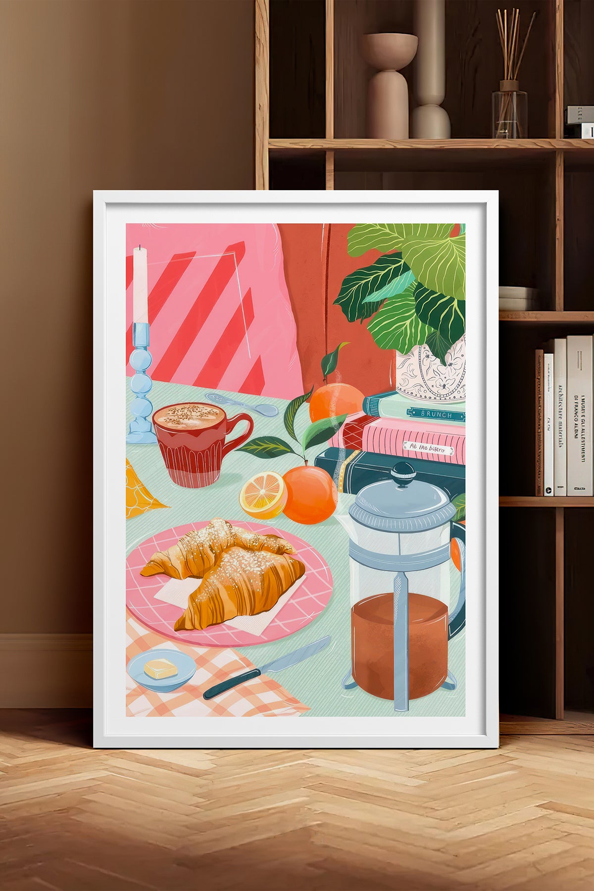 HOMEPACK Ahşap Çerçeveli Tablo Çerçeveli Poster Sanatsal Modern Duvar Dekoru TK-1044