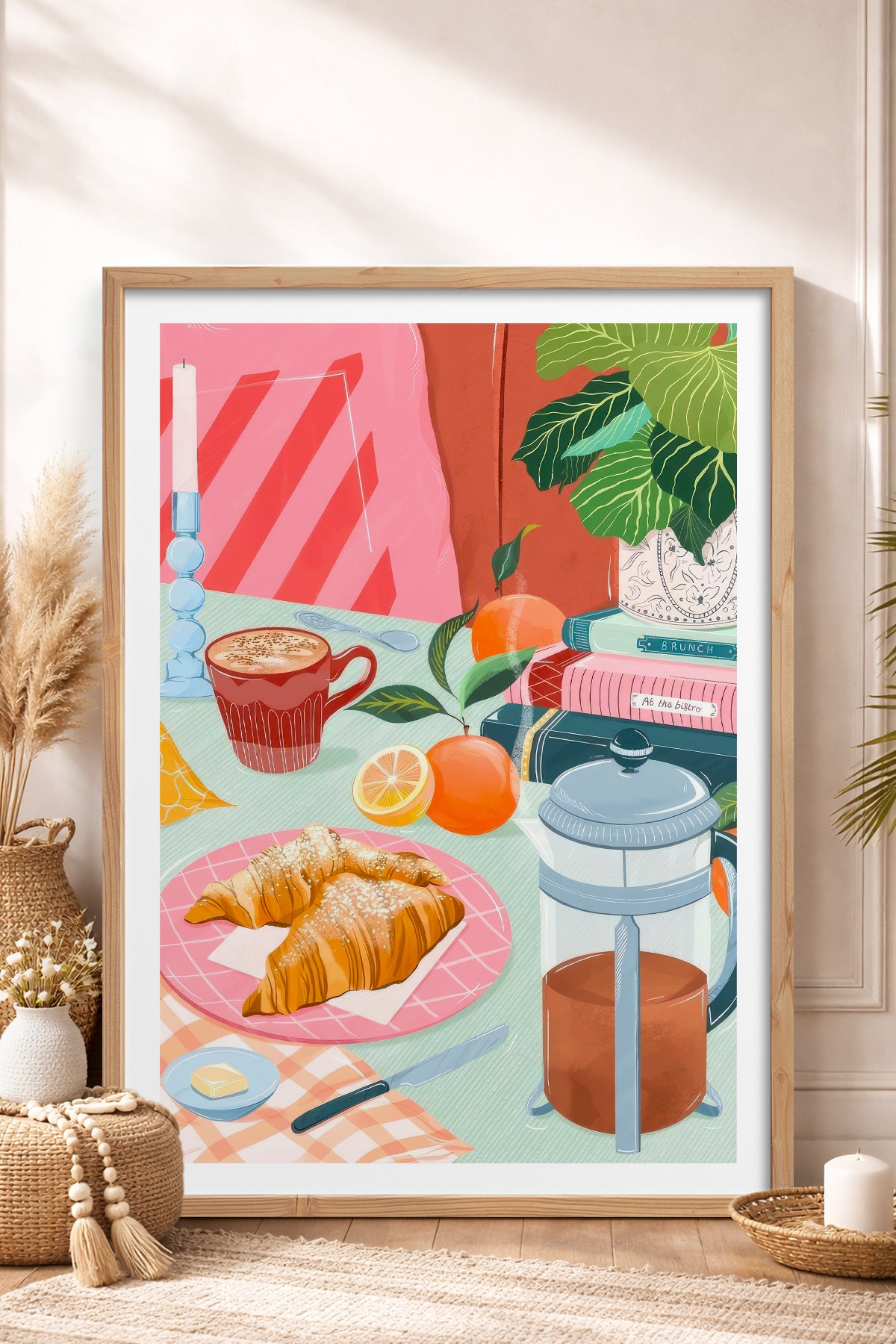 HOMEPACK Ahşap Çerçeveli Tablo Çerçeveli Poster Sanatsal Modern Duvar Dekoru TK-1044