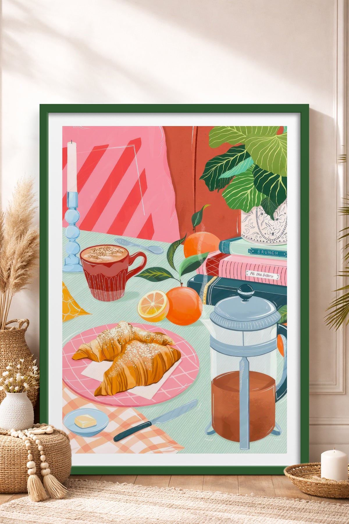 HOMEPACK Ahşap Çerçeveli Tablo Çerçeveli Poster Sanatsal Modern Duvar Dekoru TK-1044