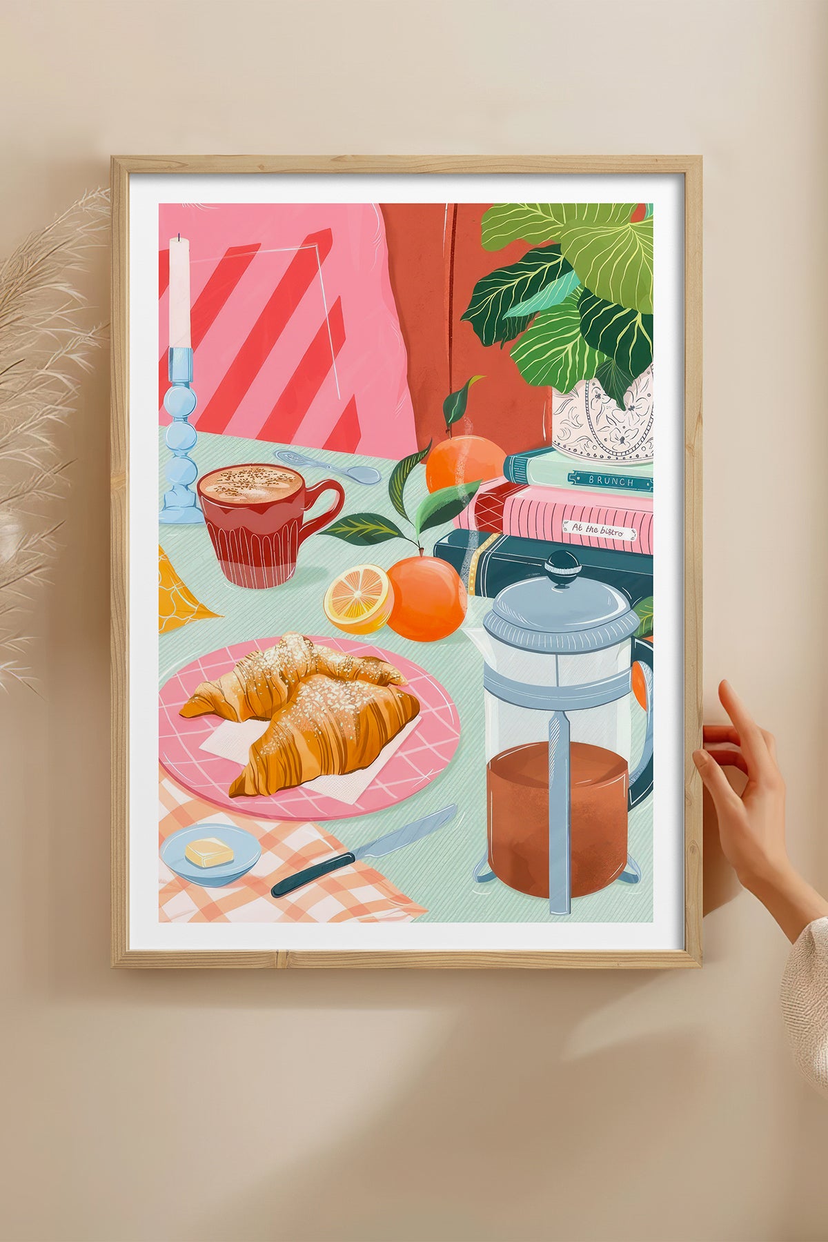 HOMEPACK Ahşap Çerçeveli Tablo Çerçeveli Poster Sanatsal Modern Duvar Dekoru TK-1044
