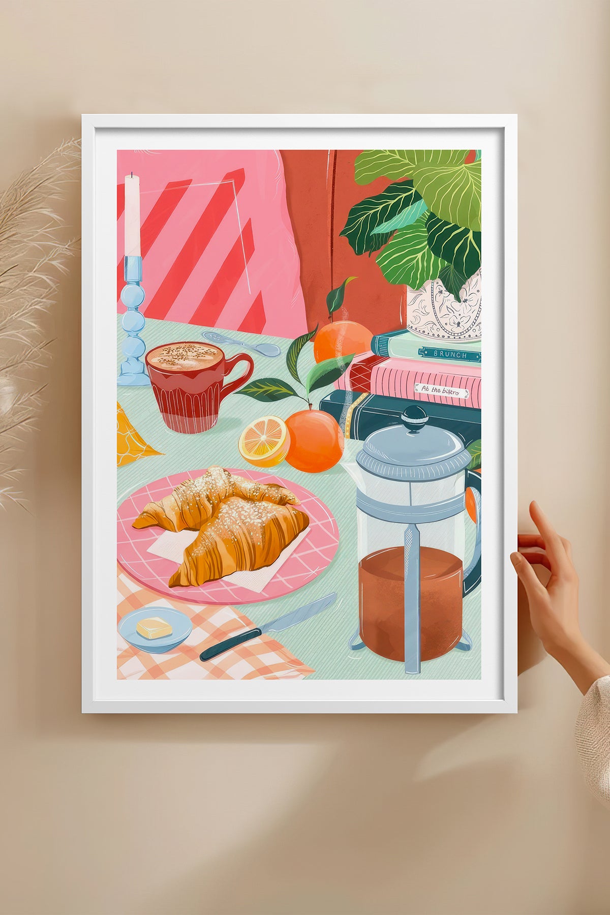 HOMEPACK Ahşap Çerçeveli Tablo Çerçeveli Poster Sanatsal Modern Duvar Dekoru TK-1044